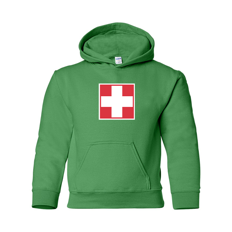 Youth Switzerland National Football Soccer Team  Gildan Heavy Blend  Hooded Sweatshirt